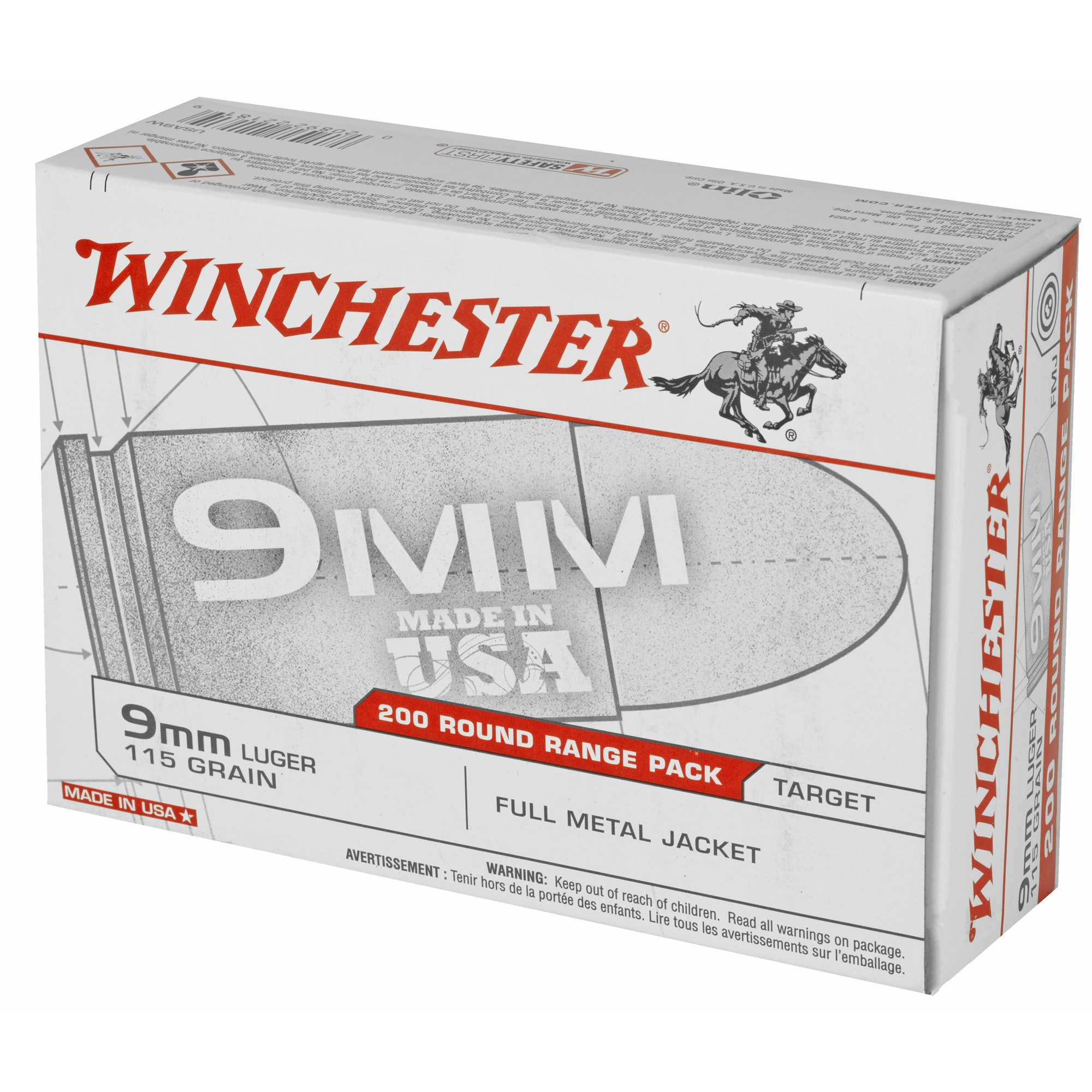 WIN USA 9MM 115GR FMJ 200/1000 - Image 3