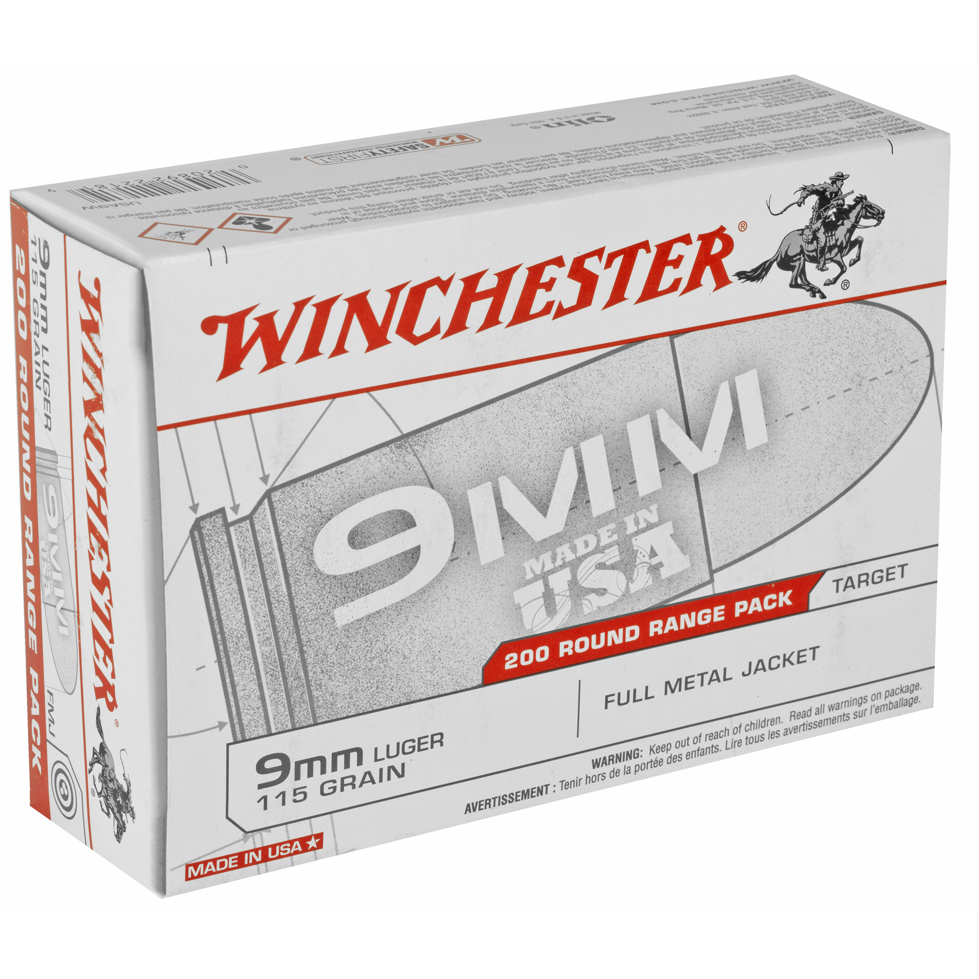 WIN USA 9MM 115GR FMJ 200/1000 - Image 2