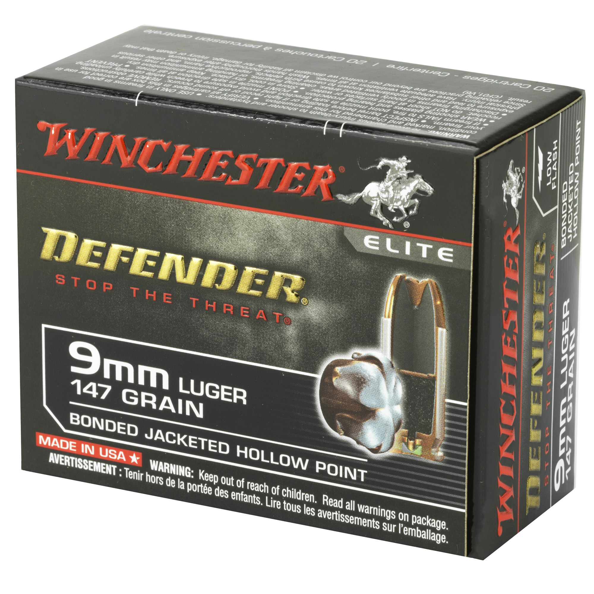 WIN DEFENDER 9MM 147GR JHP 20/200 - Image 3
