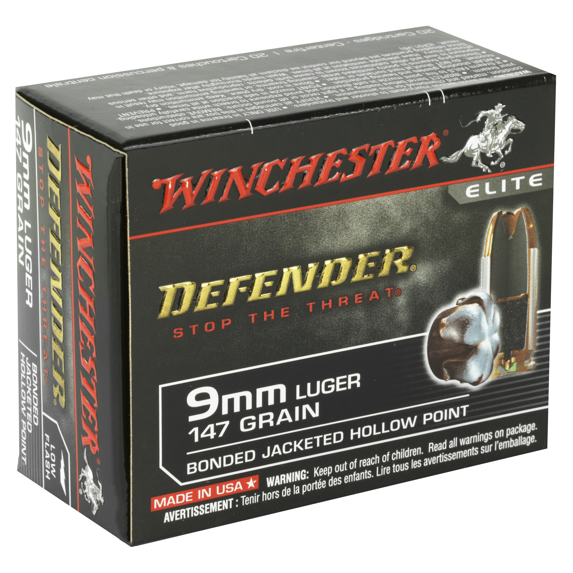 WIN DEFENDER 9MM 147GR JHP 20/200 - Image 2