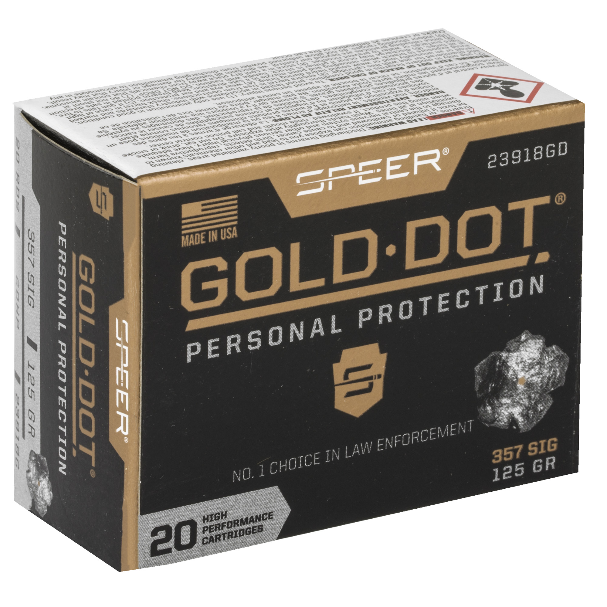 SPR GOLD DOT 357SIG 125GR HP 20/200 - Image 2