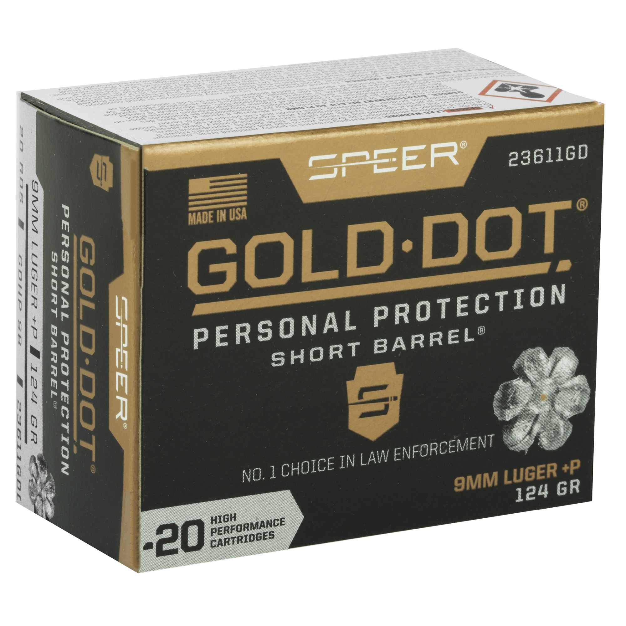 SPR GOLD DOT 9MM+P 124G HP SB 20/200 - Image 2